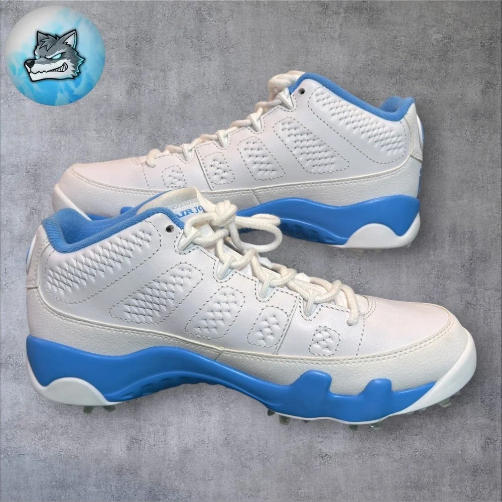 Men Nike Air Jordan 9 Retro Low Golf Shoe Carolina Blue '24 FJ5934-101 Size 8.5